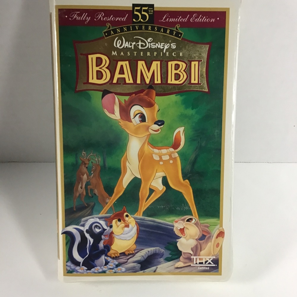 Walt Disney Masterpiece Bambi VHS 55th Anniversary Limited Edition 1997 THX 9505
